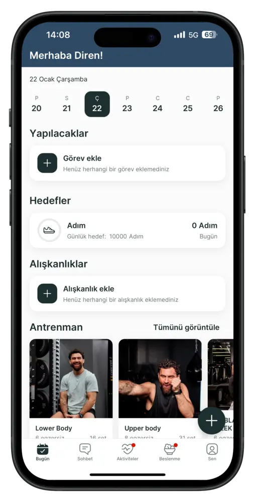 Uygulama ana ekranı